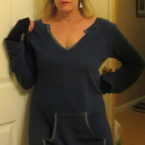 Hard Tail Deep Blue LS Cotton Dress, size M - Picture 1 of 10